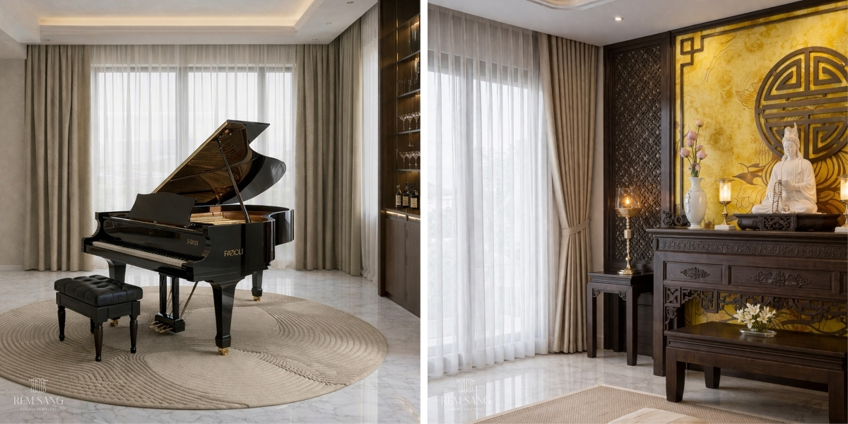 The Essence 5 Hệ rèm cửa cao cấp Rèm Sang tại dự án The Essence
